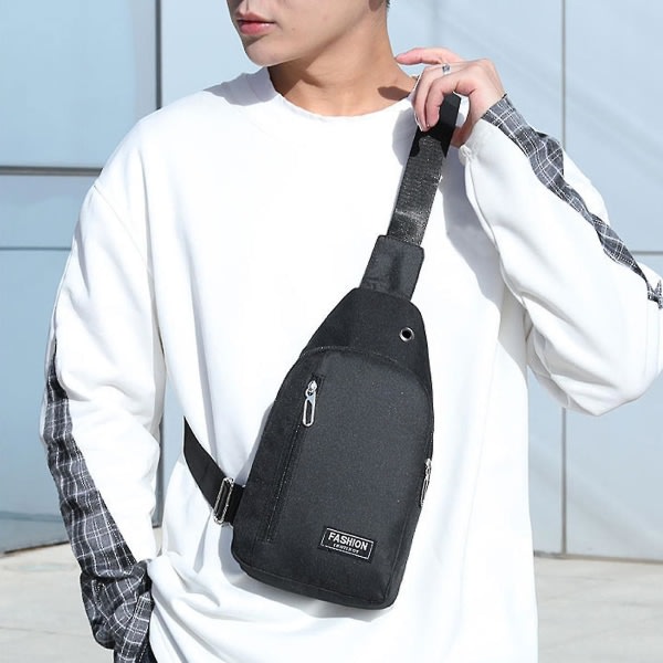 Liten Sling Bag Crossbody Bröst Axel Vattentät Sling Handväska En Rem Resväska För män Kvinnor Pojkar med hörlurshål A A