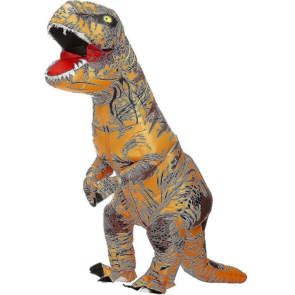 Barn Vuxen Dinosaur Uppblåsbara Cosplay Kostymer T-rex Anime Tecknad Festklänning Kostymer Halloween Kostnad brun