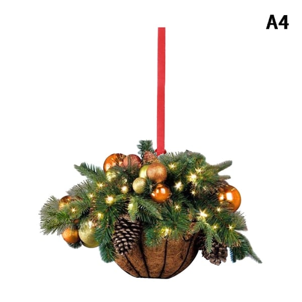 Trä jul blomma korg formad dekoration Xmas Tree Pend A4 onesize A4 onesize