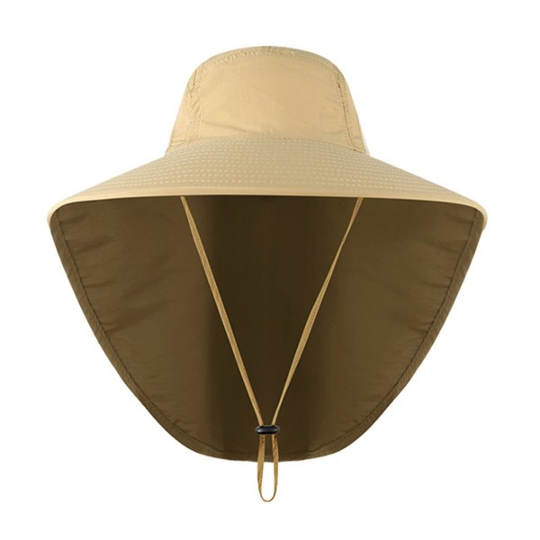 Herr Boonie-hatt för solskydd - Bred brätte för solhatt - Herr Boonie-hatt med halsrem - UV-skydd - Hatt - Bred - Bri - Khaki