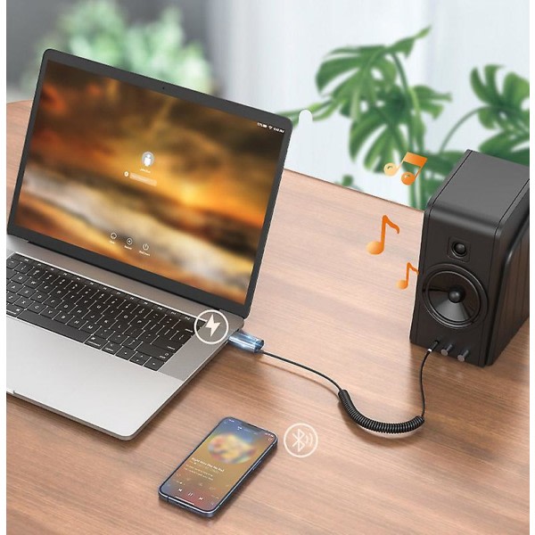 Bluetooth Aux-adapter USB till 3,5 mm Jack Trådlös Bil Audio Receiver Med Mic