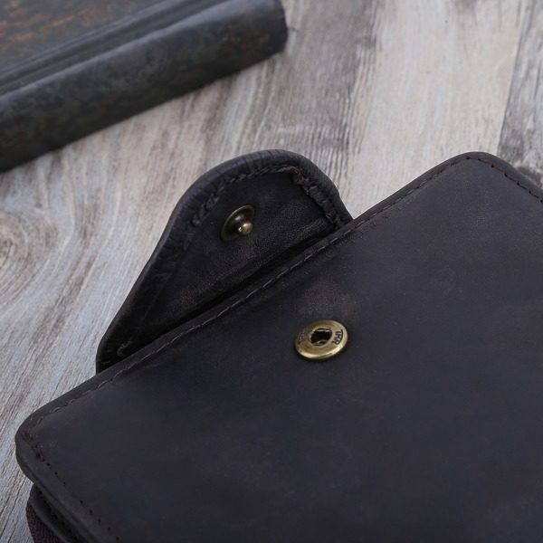 Män Läder Mode plånbok Myntväska Kreditkortshållare Clutch Pocket Billfold