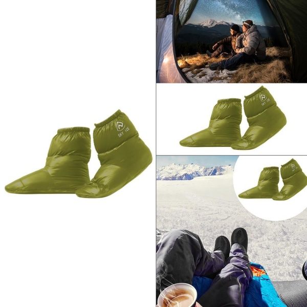1/2/3/5 Varme og koselige utendørs camping Duck Down tøfler Sokk Grønn M 1 stk