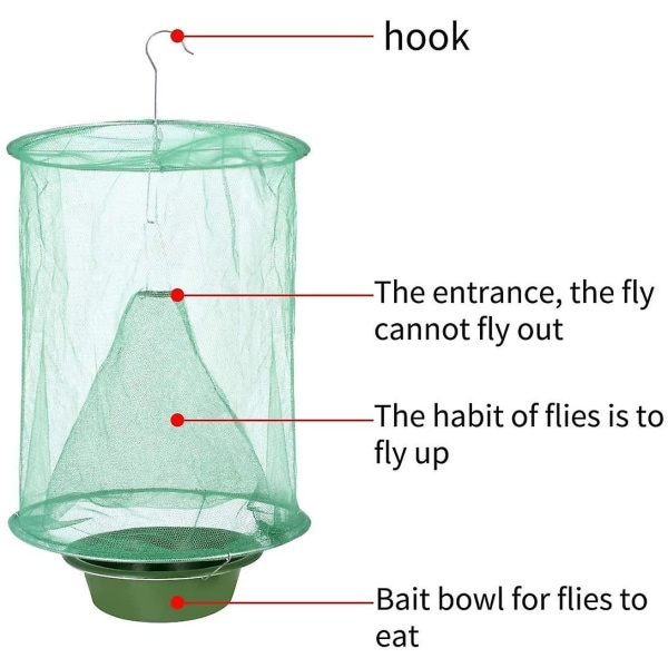 Flugtfälla, bur för insektsfälla utomhus med matfälla, den mest effektiva flugtfällan någonsin