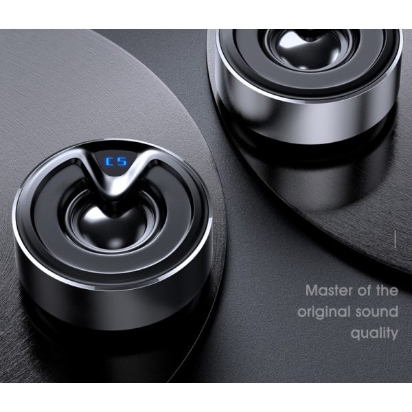 Ny stil metall Bluetooth-högtalare, mini trådlös aluminiumlegering subwoofer-högtalare (den svarta)