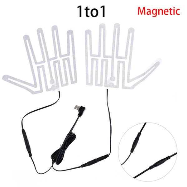 5V hiilikuitu lämmityskäsinepadit Käsilämmittimet USB-liitäntä Sähköiset Valkoinen Magneettinen johto 1to1 White Magnetic line 1to1