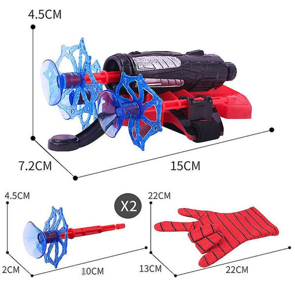 Spider-man Handske Web Shooter Sucker Tikka Blaster Laukaisulaite Leksak Barn Kostym Tillbehör_y