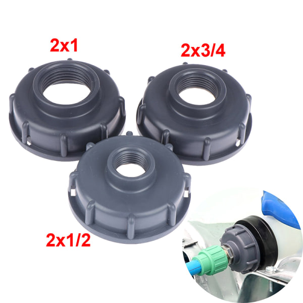 IBC-tankkopplingar S60X6 Cap lock till 1/2\" 3/4\" 1\" Ada Black 1 tum Black 1 inch