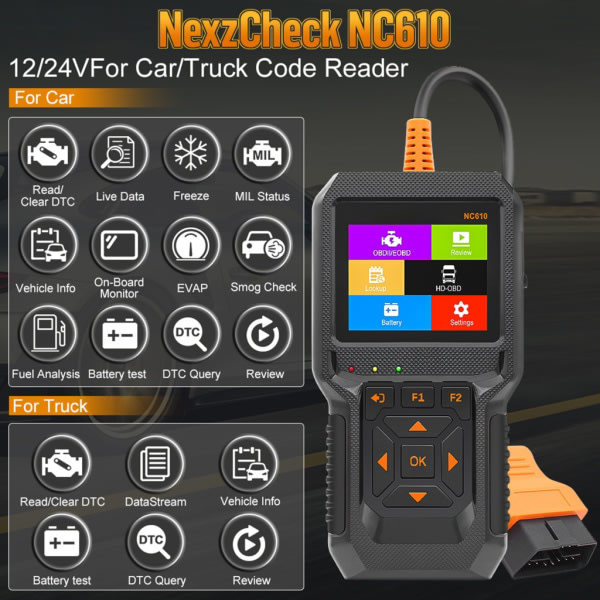 Professionel Auto Scanner Diagnostic Tool Code Reader til hurtig fejlfinding af køretøjer Effektiv fejlfinding NC610