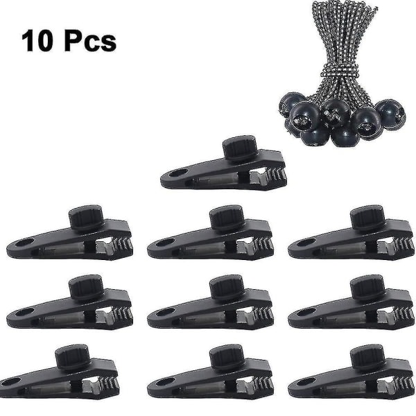 Datian Presenningklämmor, Tunga Låsgrepp, 10-pack Presenningklämmor, Tältfästen, Poolöverdrag Bungee-snöre, Bilöverdrag
