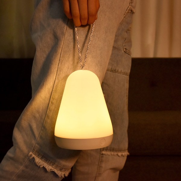 Bärbar tecknad LED-nattlampa, USB laddningssömnlampa (1 st, vit)