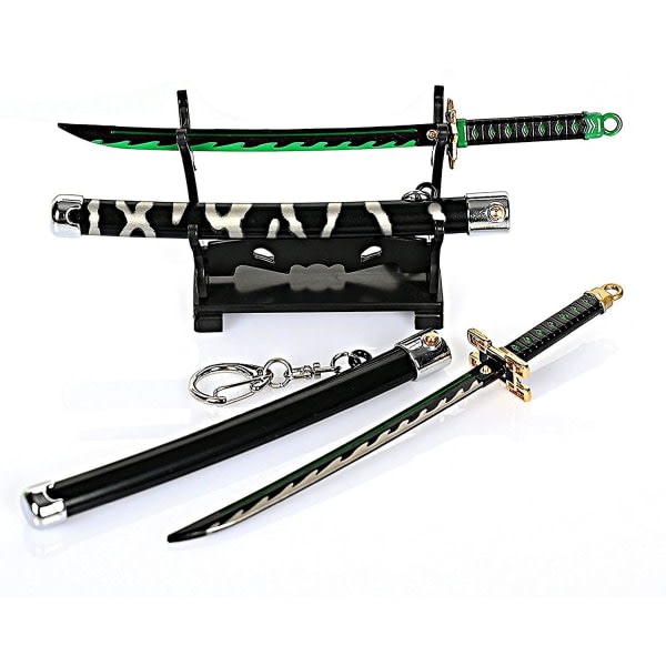 Demon Slayer Sword Mini Katana Nyckelringar Anime Figur Tanjiro För Män Kimetsu No Yaiba Zenitsu Nyckelring Cosplay hänge