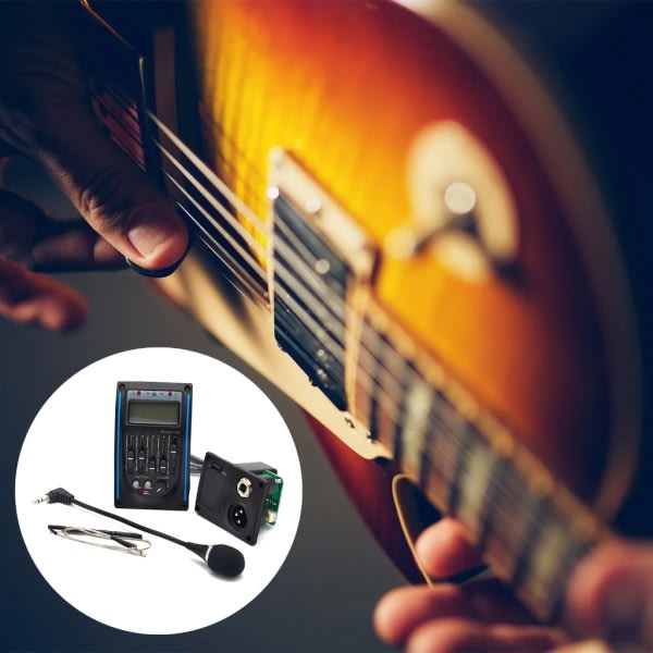 LC-5 5-bands akustisk gitarr Piezo Pickup Kit EQ Preamp LCD Tuner Piezo Pickup Equalizer System med Mic & LCD Display