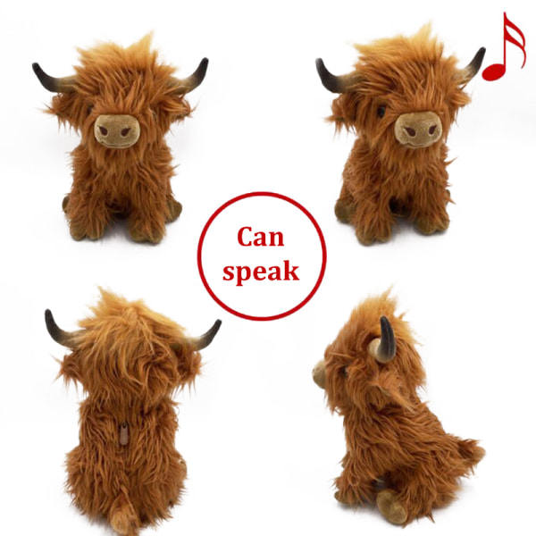Simulering Plysch Plateau Ko Med Ljud Uppstoppad Highland Cattle onesize onesize onesize onesize