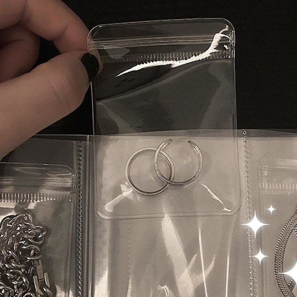 84 Gitter Transparent Bog / Antioxidant Smycken Ziplock Pose