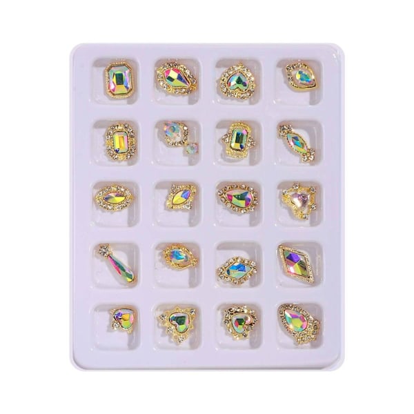 3D Skinnende Kærlighedshjerte Negle Rhinestones Luksus Krystal Zircon Neglesmykker Neglekunst AB