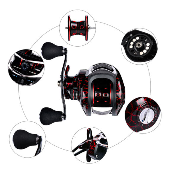 Fiske Baitcasting Rulle All Metall Spole 18+1BB 10kg/22LB