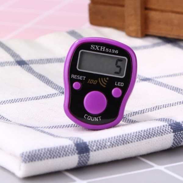 Mini fingerteller LCD himmelblå sky blue