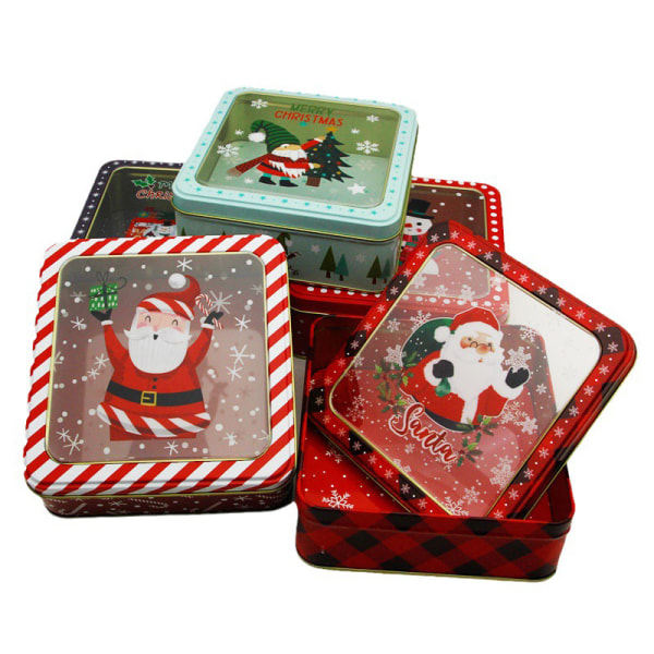 Jul Tin Box Tagvindue Tin Box Med Låg Tin Cookie 08