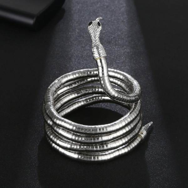 Punk Snake Halsband Choker Justerbart Snake Armband Flexibel W Silver one size Silver one size