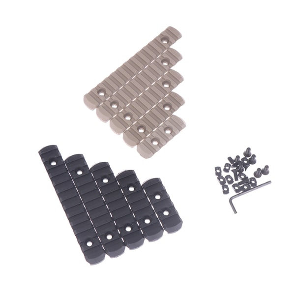 5 stk Tactical M-Lok Picatinny Rail 5 7 9 11 13 Slots Mlok Sort