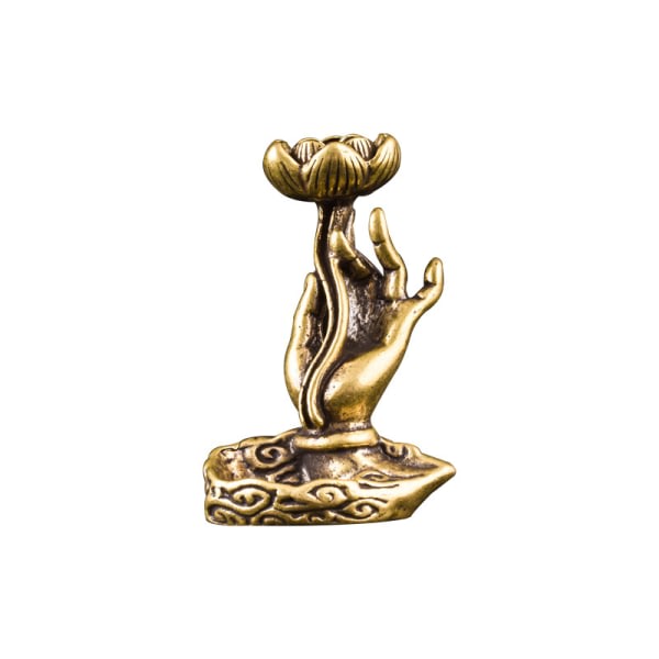 5,5 x 3,6 x 3,6 cm Bronze Røgelseholder Duftstativ Røgelsesbrænder Lotus Buddha Røgelsesbrænder