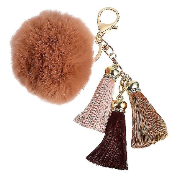 1. Creative Plush Ball Nyckelkedja Ice Silk Tofs Nyckelring Bag hänge