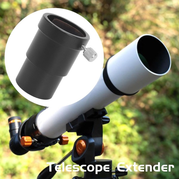 1,25 tums förlängningsrör för astronomiteleskop monokulärt okular med kompressionsring av mässing svart