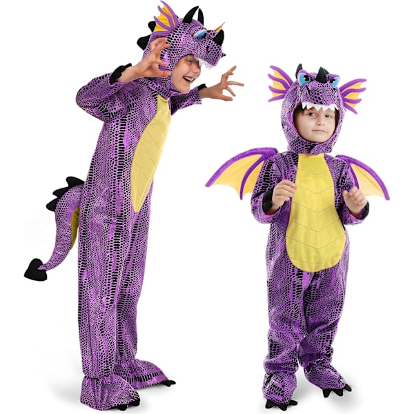 Deluxe zombie-kostyme for barn med blodig øks Purple Small (5-7 yrs)