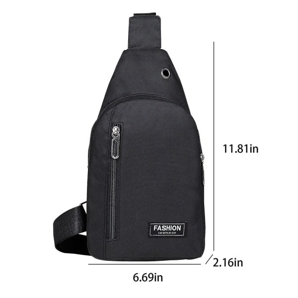 Liten Sling Bag Crossbody Bröst Axel Vanntett Sling Håndveske En Rem Reiseveske For Menn Kvinner Gutter Med Hodetelefonhull A A