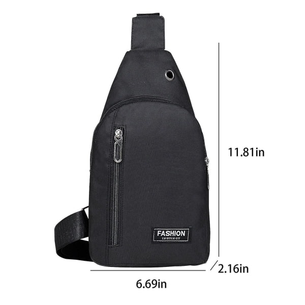 Liten Sling Bag Crossbody Bröst Axel Vattentät Sling Handväska En Rem Resväska För män Kvinnor Pojkar med hörlurshål A A