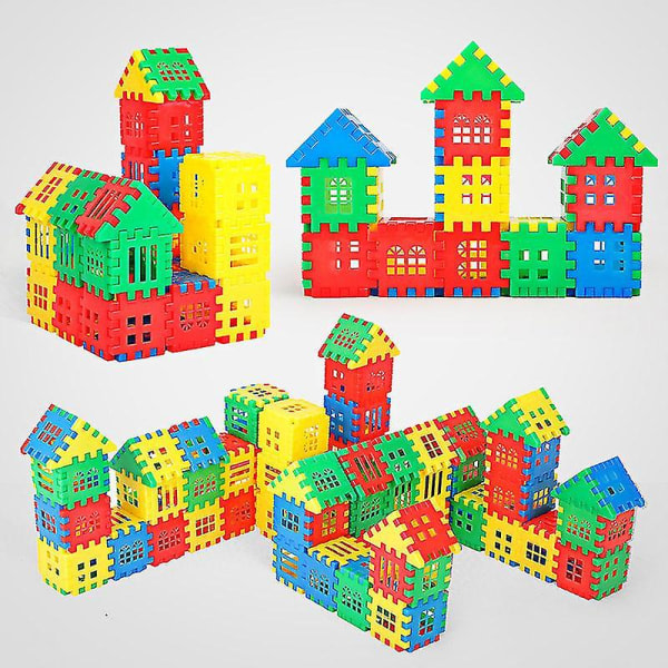 50 st/lot Baby gör-det-själv Stadshus Byggklossar Modell Figur Konstruktion Tegelstenar Kreativa pedagogiska leksaker för barn Barn Presenter