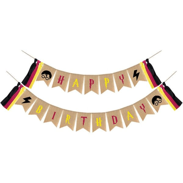 Sæt Fødselsdag Bunting Mode Dekor Chic Sjov Harry Potter Tema Banner Træk Flag Familie Banket (13X17cm, som billedet viser)
