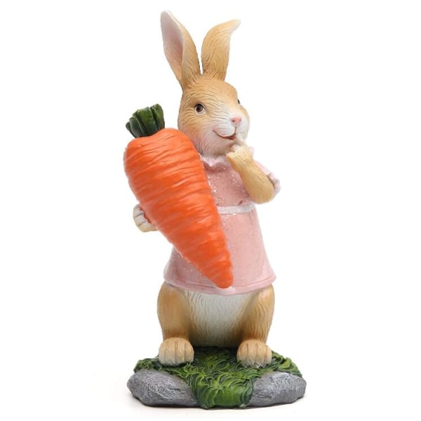 GroupM Rabbit Resin Crafts Söt mini dekorativ bordsskiva (morotskanin)