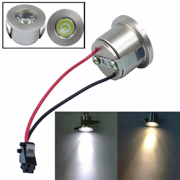 1/3W Infälld Mini Spotlight Lampa Takmonterad LED Downlight Vit 1W White 1W