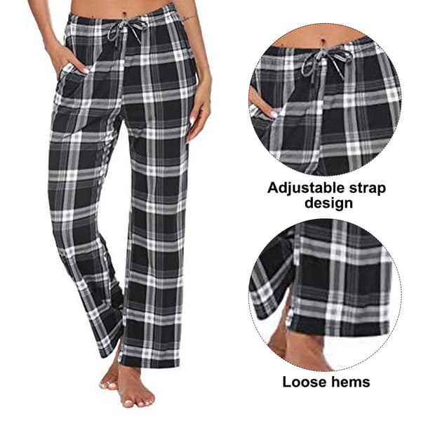 Dam Pyjamasbyxor Sovkläder Buffelrutiga Pyjamas Stil 4 Stil 4 Style 4 XL