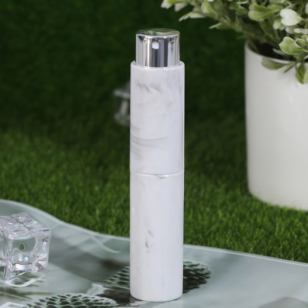 Bärbar påfyllningsbar parfymsprayflaska Marmorering Tom Innehåll Vit & Silver 10ml tom White & Silver 10ml empty