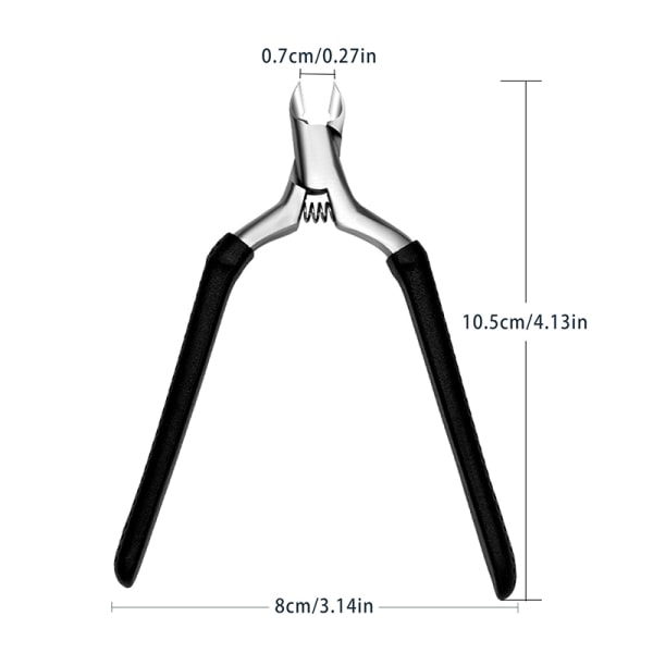 Profesjonell Neglekunst Tånegleklipper Trimmer Manikyr Pedi Svart