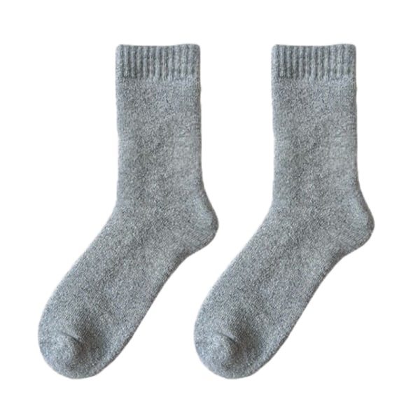 1 Par Herre Dam Uldstrømper Par Ensfarvet Stor Størrelse Hea Grå one size Gray one size