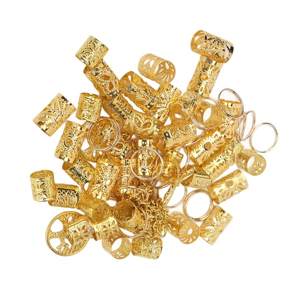Guld Hule Dreadlock Manchetter Ringe til Hårfletninger, DIY Tilbehør, Unisex 0.1