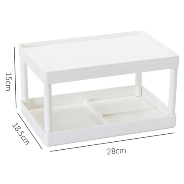 Multifunktionelle hylder Dobbeltlags opbevaringshylde Desktop Cosm hvid onesize white onesize