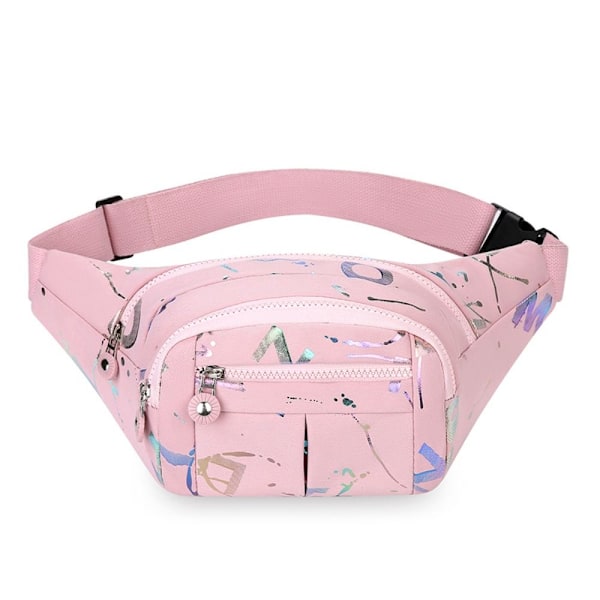 Midjeväskor med varmpräglade bokstäver Multifunktionella midjeväskor Casual Crossbody-väskor pink