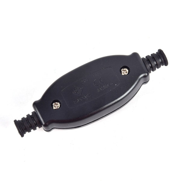 Vedenpitävä in-line-virtakytkin johtokytkin IP65 pyöreä johtoliitin D Musta 1 kpl Black 1Pc