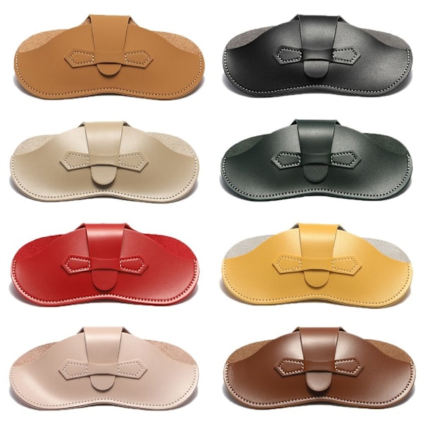 PU Læder Etui Solbrille Opbevaringspose Cover camel