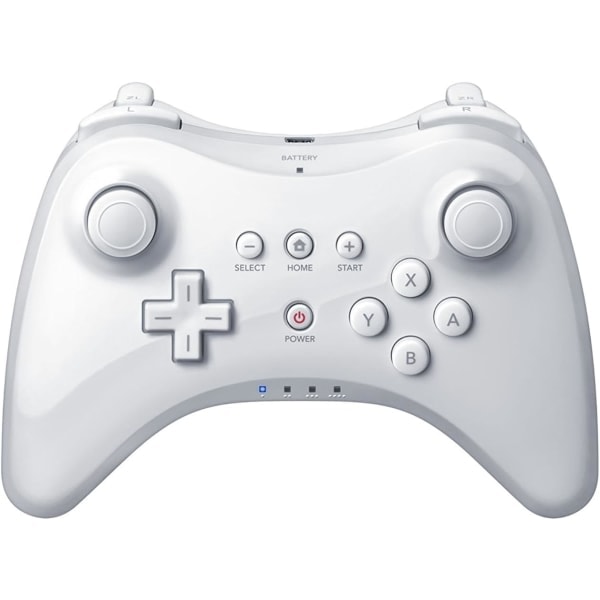 Trådløs Controller Gamepad Fjernkontroll for Nintendo Wii U Pro, Hvit