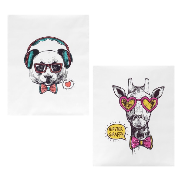 2 stk. sjiraff og panda mønster maleri Canvas rammeløs maleri for hjem stue