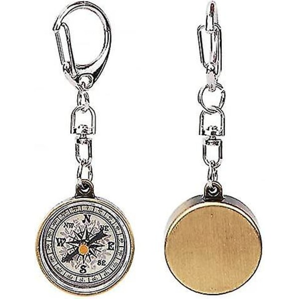 Bärbara kompasser Vintage Pocket Compass Nyckelring Lätt minikompass nyckelring