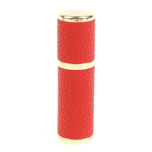 5 ml lærflaske for parfyme, bærbar spray, påfyllbar, tom, rød, 5 ml Red 5ml empty
