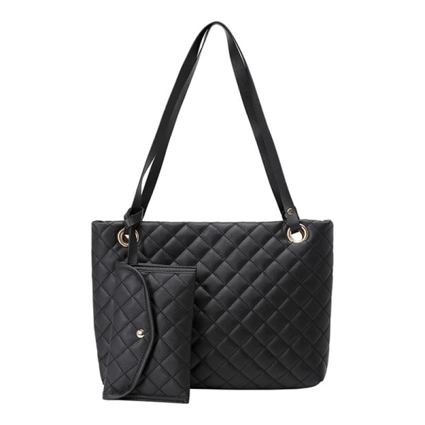 CDQ 2-delad/set Mode PU-läder Handväskor Dam Casual Tote Vit
