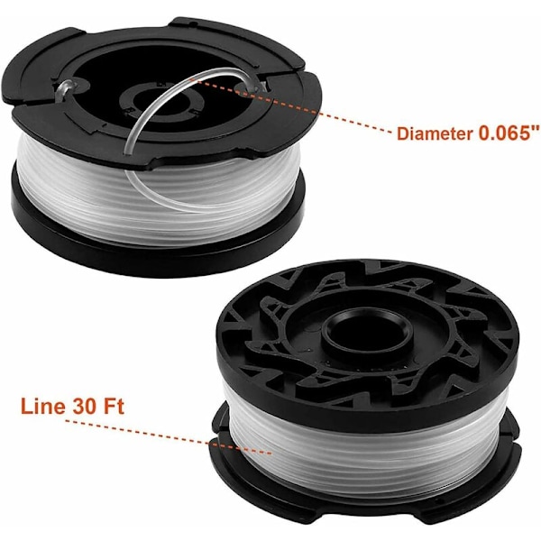 Black & Decker spolepakke for gressklipper, 6 stk. i svart